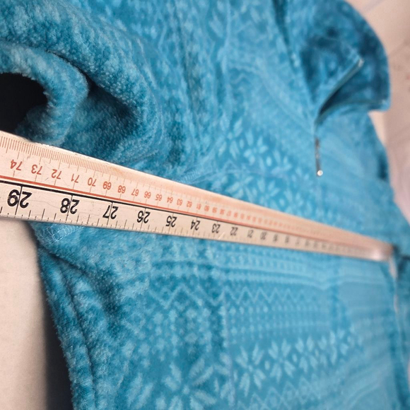 Women's Jason Maxwell Blue & White Patterned Fleece Jacket 3X - Picture 9 of 10